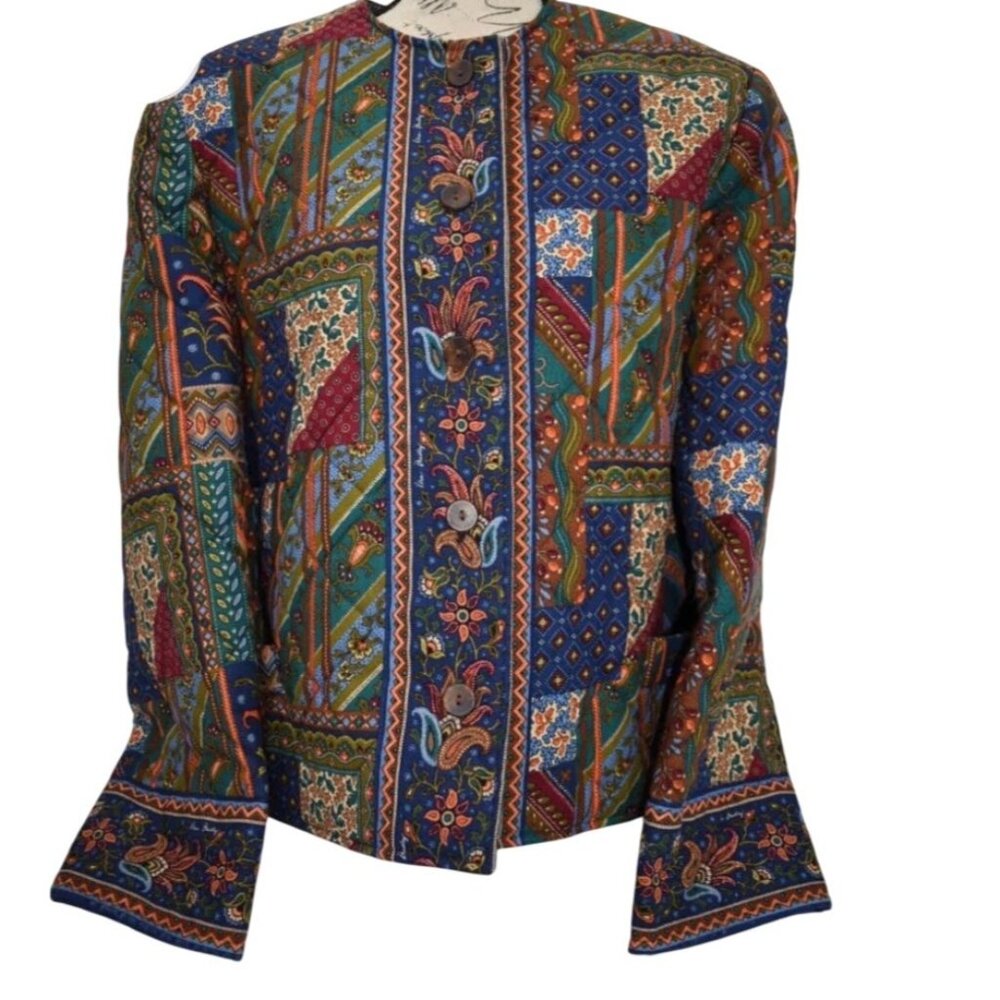 Vera Bradley Multicolor Patchwork Floral Print Jacket
